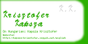 krisztofer kapsza business card